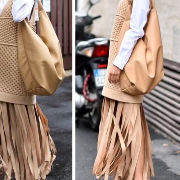 Brand New Vera Pelle Made in Italy taupe Leather Suede Hobo Shoulder Bag - Picture 12 of 16